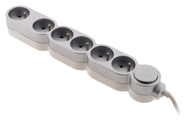 Bloc Home 6 prises 16A 2P+T + parafoudre - Argent - Zenitech