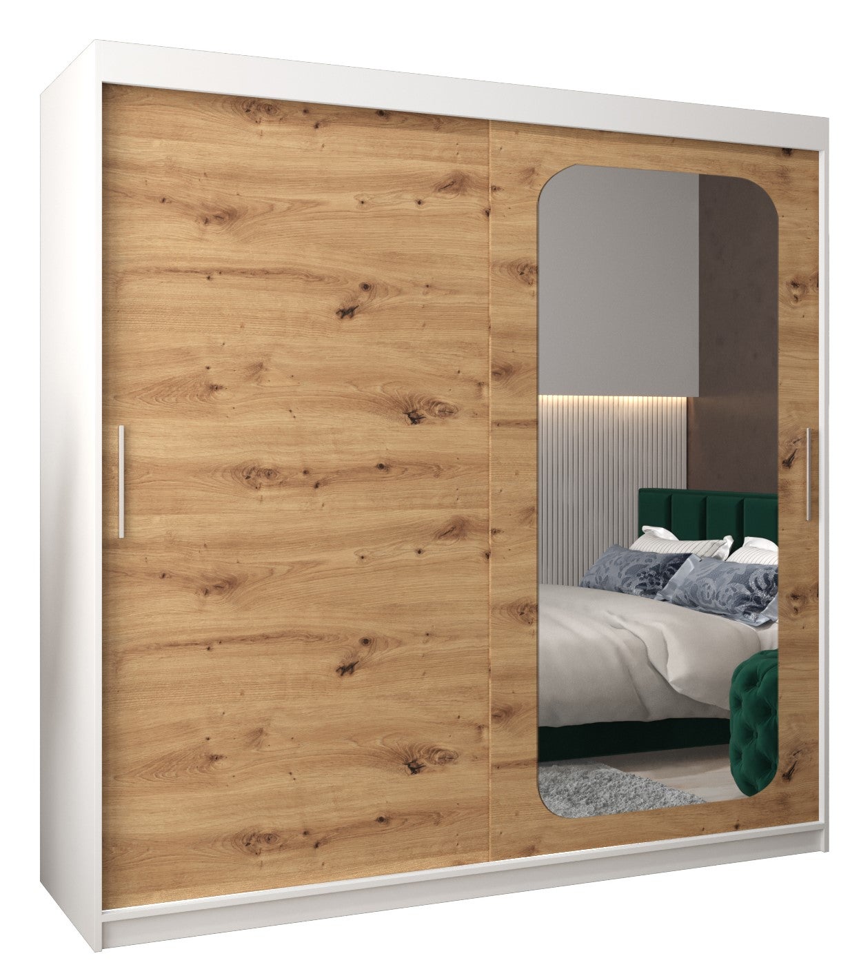 Szafa przesuwna garderoba PROMO T2 200 x 62 x 200 cm Biały + Artisan - Abiks Meble