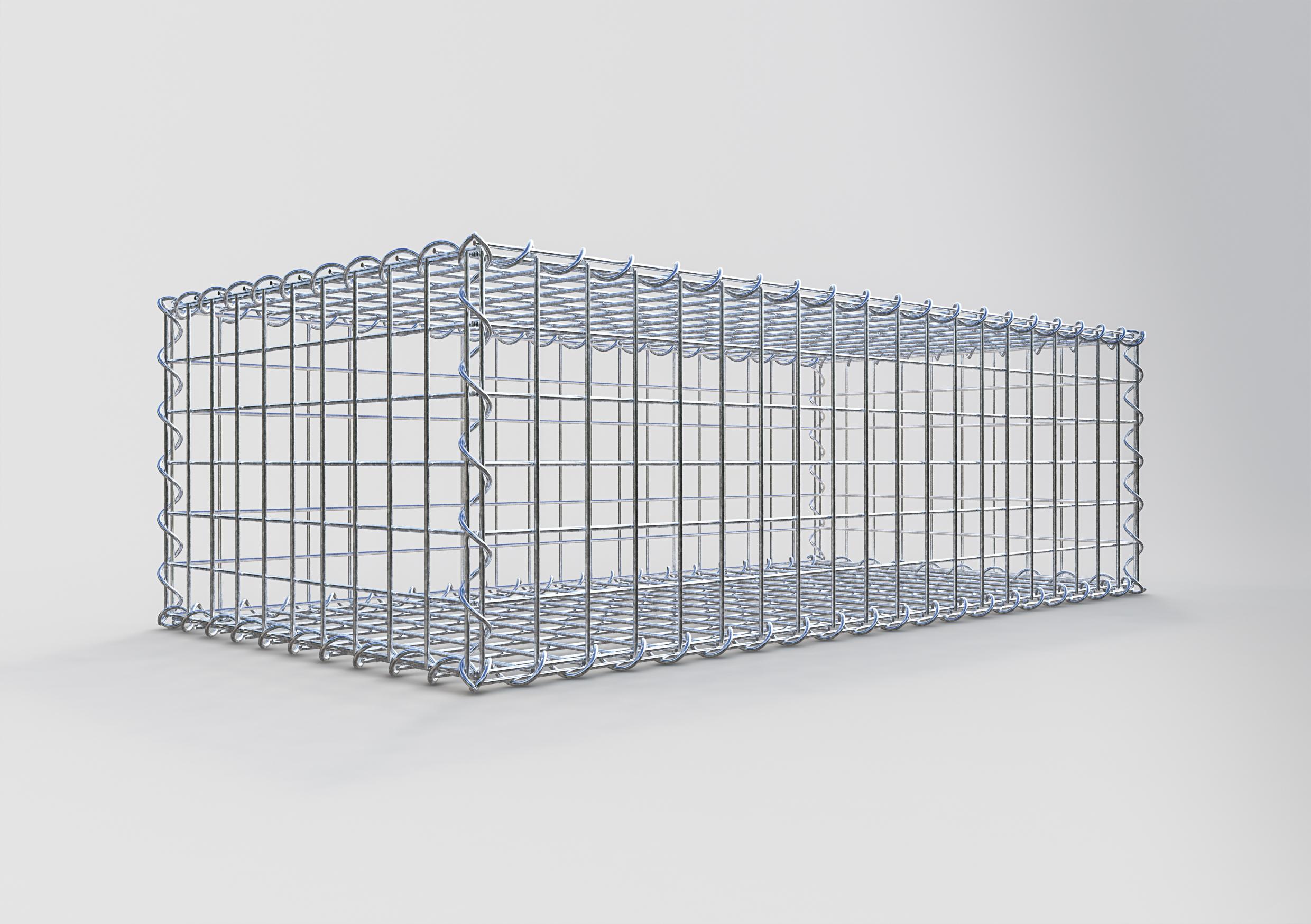 Gavión de acero galvanizado 100x30x50cm (LxAxP), malla 5 x 5cm, Espiral, jaula metálica para muro o jardín - 6