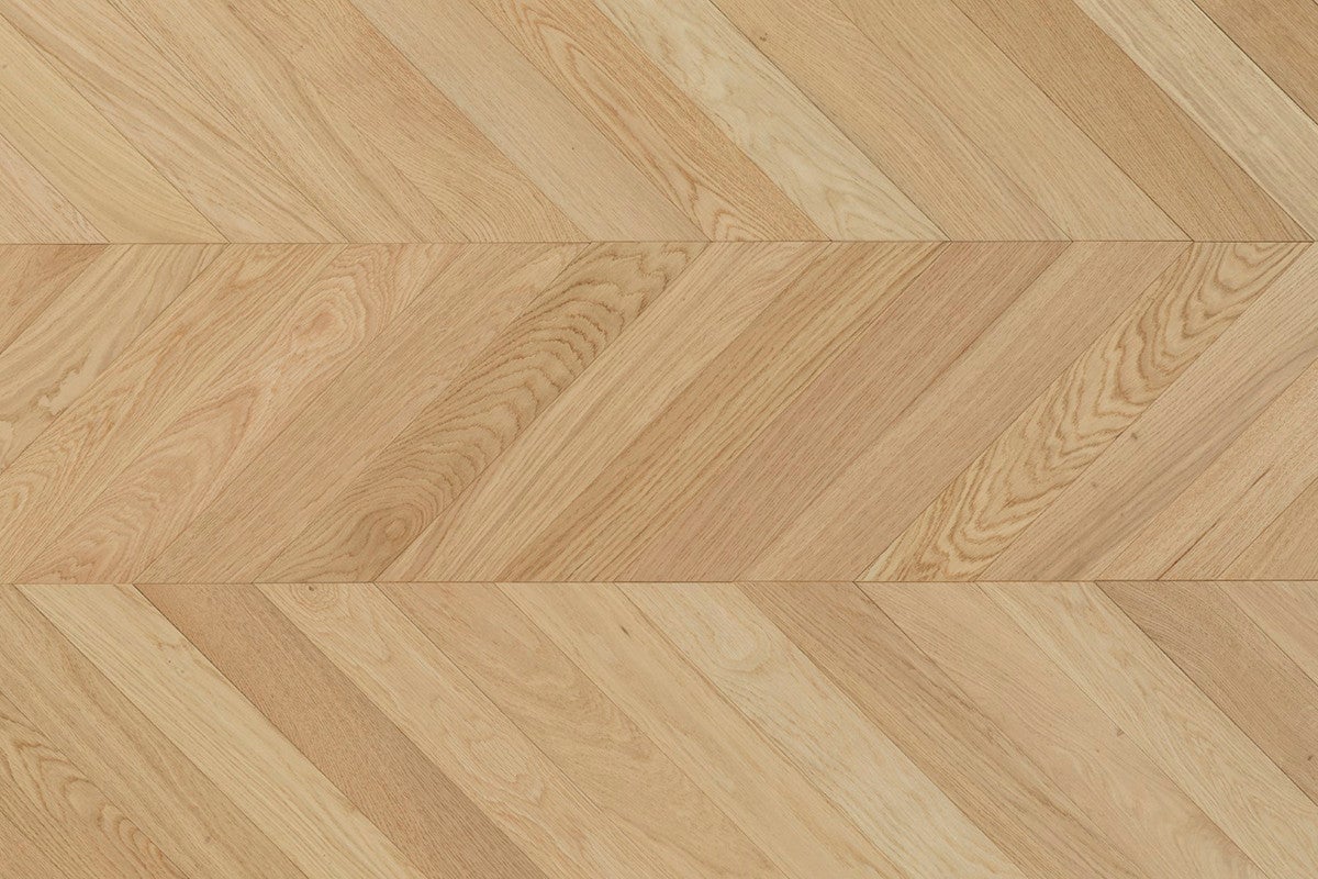Parquet Contrecollé Point de Hongrie 610 x 90 x 15/4mm / Chêne Vernis Mat Invisible - Aspect Brut 15mm / PEFC - 3