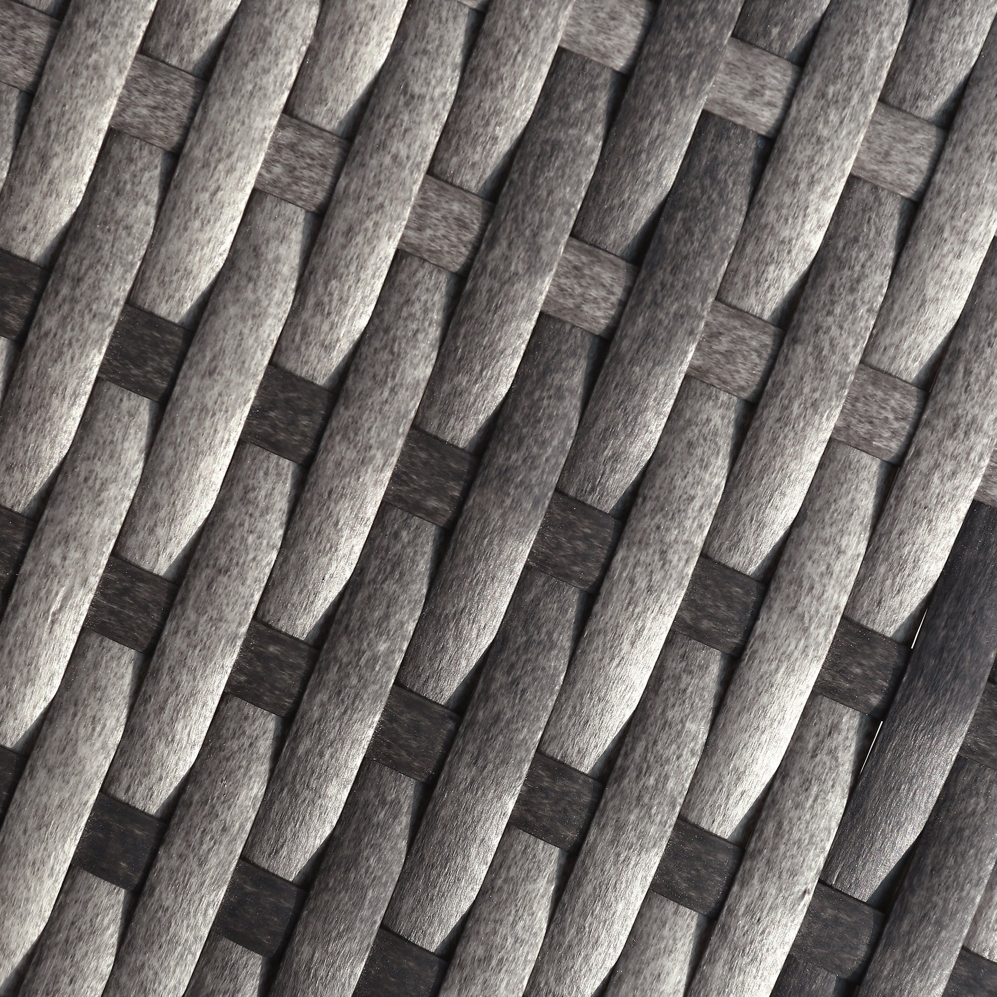 Salon de jardin en résine tressée - Canapé d'angle extérieur avec table basse - 4 places - Gris - 4