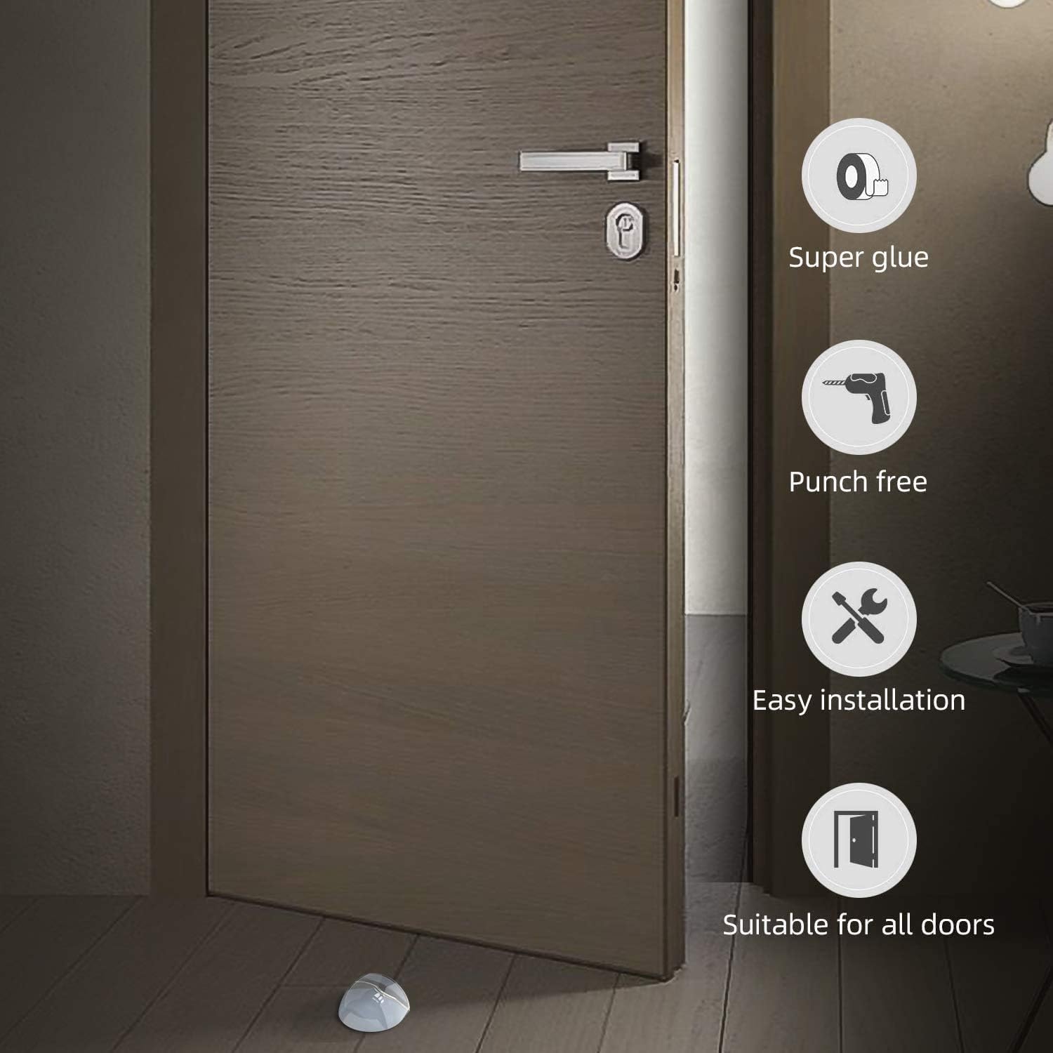 Protezione Porte Pavimento TNEDFOD Fermaporta Da Pavimento Trasparente - 6 Pezzi Adesivi Protezione Porte Pareti - 6
