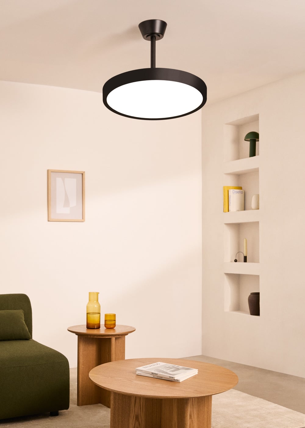 CREATE- WIND CLEAR STUDIO M - Ventilador de teto silencioso de 40 W com pás retráteis e luz LED Ø108 cm - Com luz - sem WIFI - 2