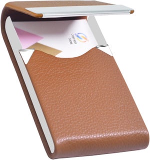 etui pour cigarette 1 Pcs Étui Cigarette en Métal Boite a Cigarettes Porte Cigarette en PU Cuir  Etui Paquet Cigarette Paquet de Cigarettes Slim pour Hommes Femmes，marron