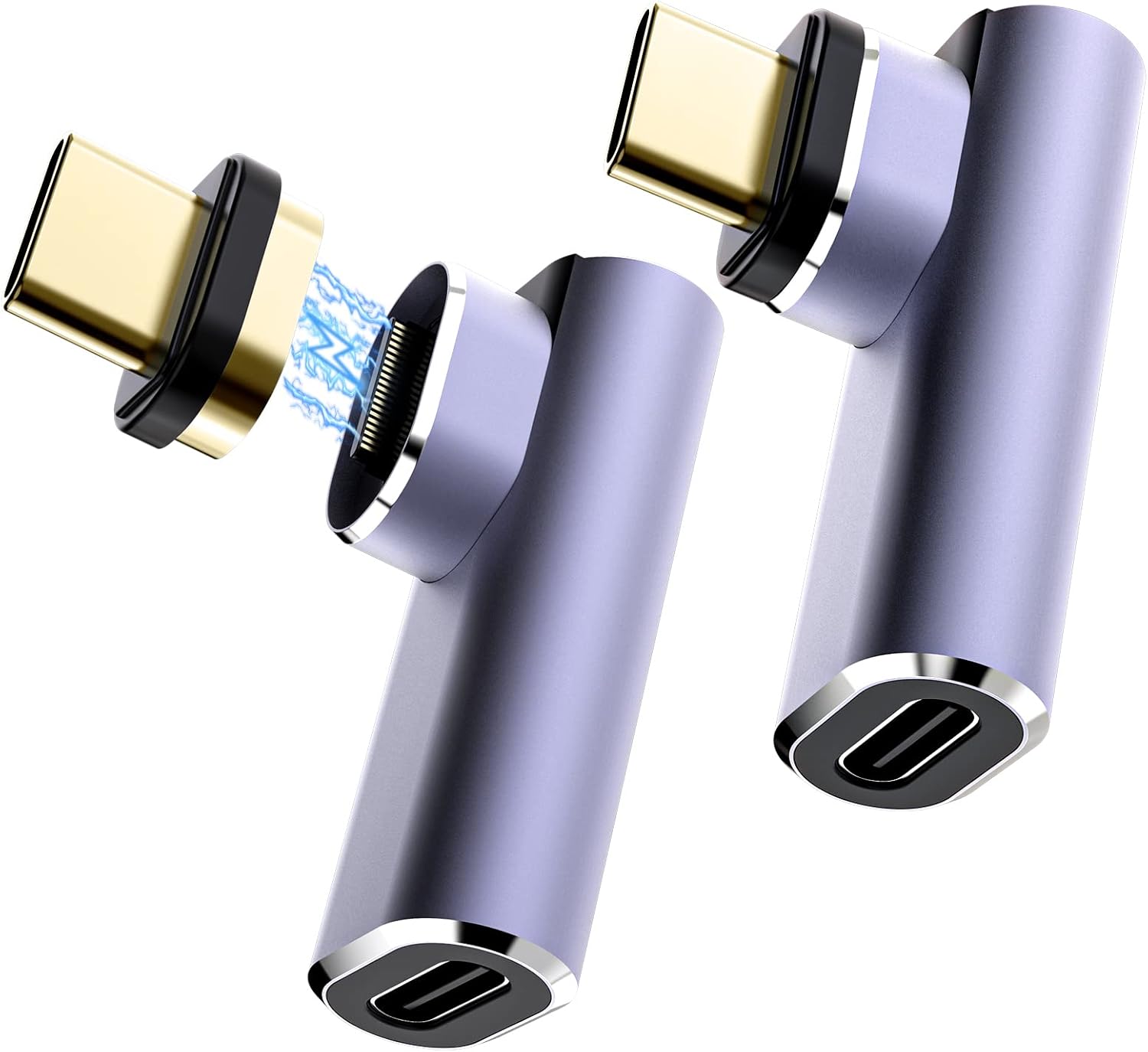 Callstel cavo di ricarica magnetico per iPad: Set di 2 cavi dati e di ricarica USB-C/A, con connettori magnetici USB-C e Lightning (cavo di ricarica magnetico per cellulare