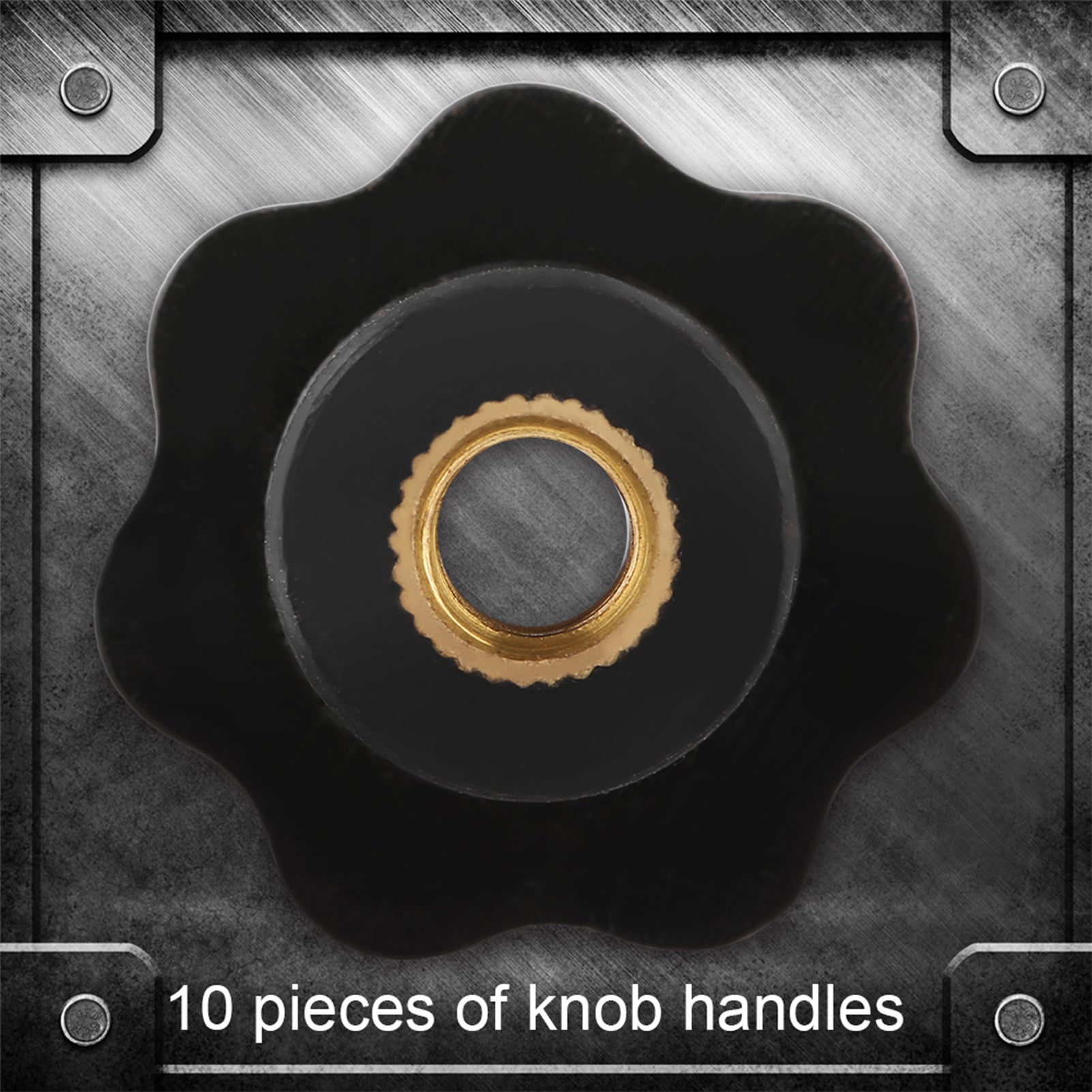 10 poignées rondes universelles en plastique noir M6 x 25 pour machine-outil - 5