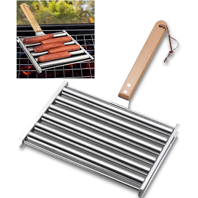 Grill kempingowy, stojak na hot-dogi, grill, grill przenośny, wałek do hot-dogów, długi wałek do hot-dogów