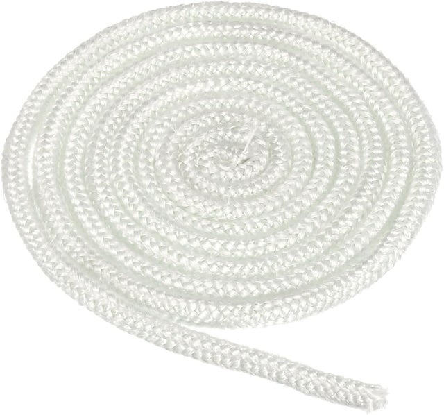 Junta de fibra de vidrio para estufa de leña, para reemplazar las puertas de la chimenea - 12 mm x 2,5 m. Blanca.