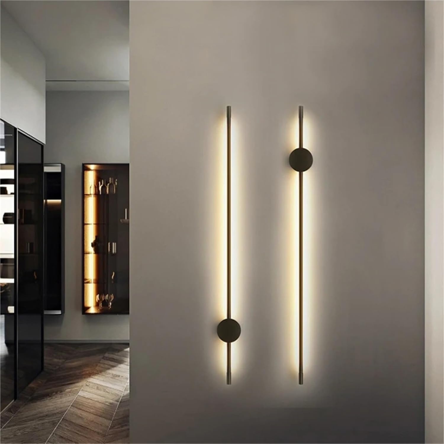 Applique murale LED 60 cm, lampe de chevet rotative à 350°, éclairage décoratif d'intérieur, 3 températures de couleur réglables, noir - 3