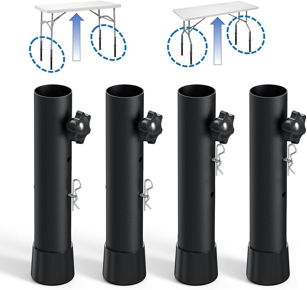Set de 4 extensii de masă pliabile, extensii pentru picioare de masă pliabile, înălțime reglabilă până la 9,2 cm/13,3 cm 4buc