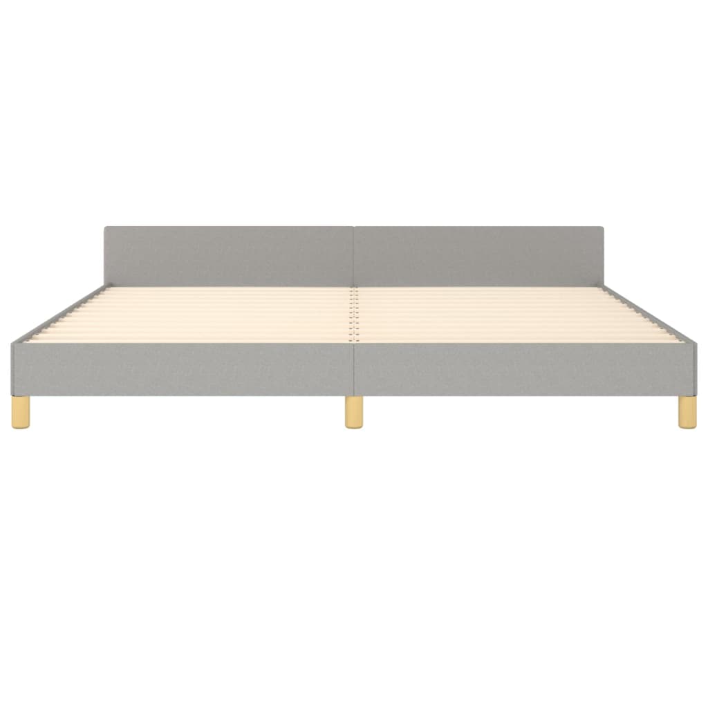 Cadre de lit sans matelas gris clair 200 x 200 cm en tissu - 6
