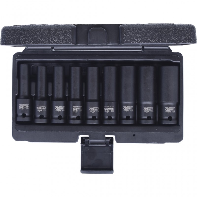 Jeu De 9 Clés Torx Coudées KS Tools 151.5210 – Extra-longues, Tête Sphérique, Code Couleur