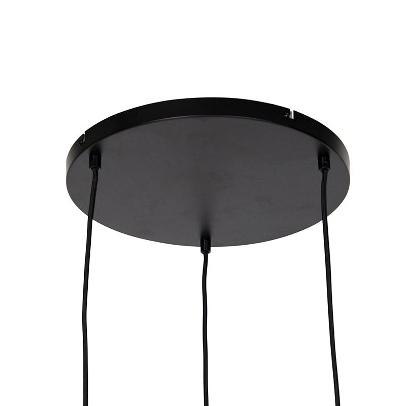 Suspension design noire avec verre doré et fumé 3 lumières - Zuzanna - 8