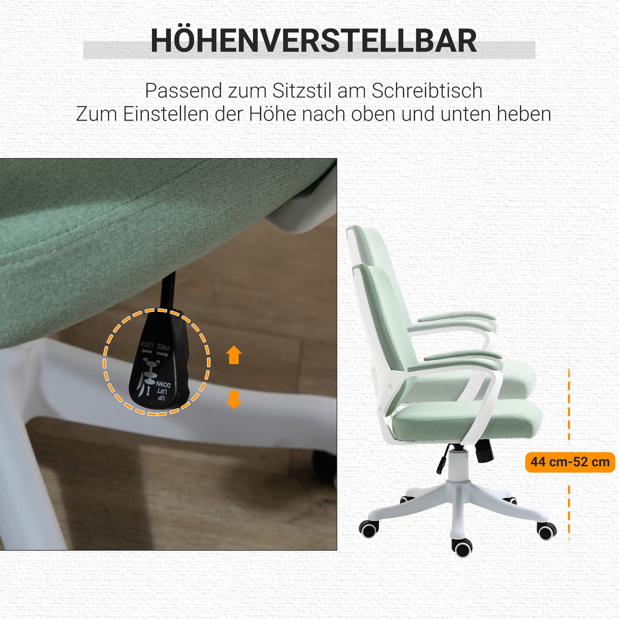 Chaise bureau ergonomique bascule rembourrée acier verte | Leroy Merlin