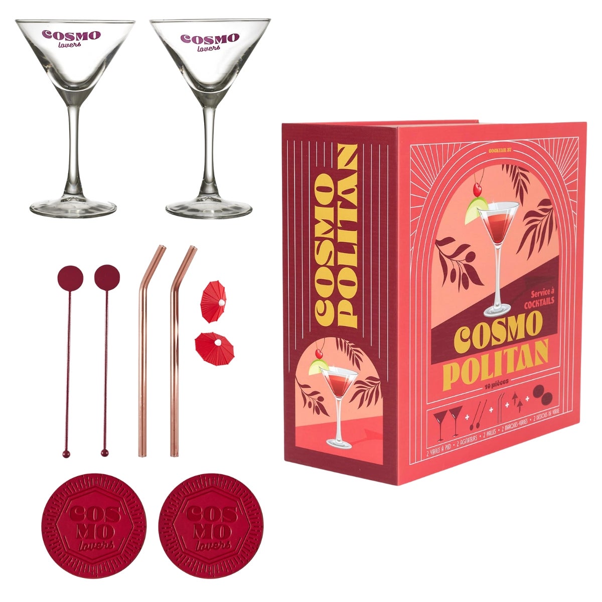 Zestaw do drinków COSMOPOLITAN HowHomely szkło w pudełku 1 zest.