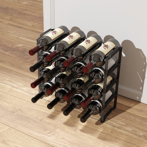 Scaffale Porta Bottiglie, Cantinetta 12 Bottiglie, 3 Piani, Legno Faggio – Mottiwood Scaffale Porta Bottiglie, Cantinetta 12 Bottiglie, 3 Piani, Legno Faggio – Mottiwood