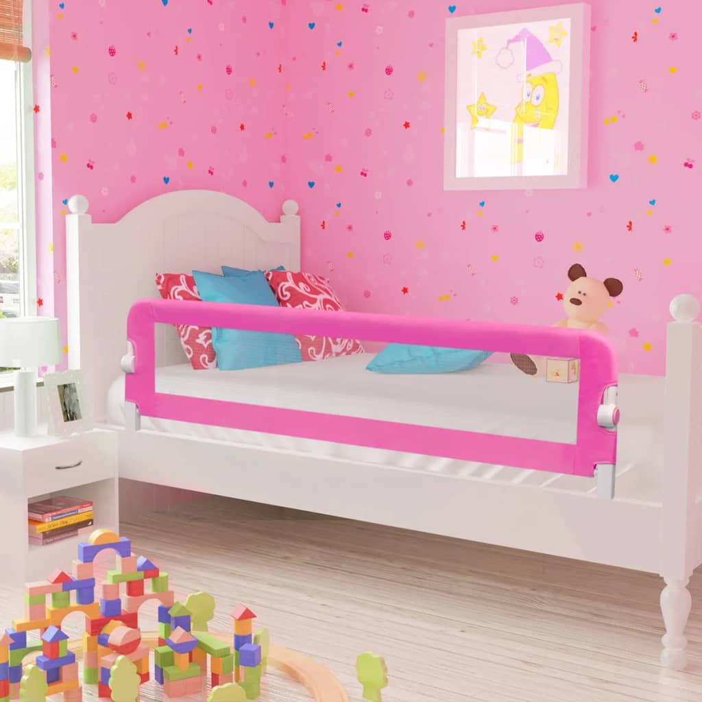 Maison exclusive - barandilla de seguridad cama de niño 150x42 cm rosa