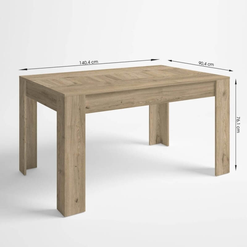 Mobelcenter - Mesa de Comedor Extensible Bass - Color naturale - Ancho 140 cm x Fondo 90 cm x Alto 76 cm (1450) - 3
