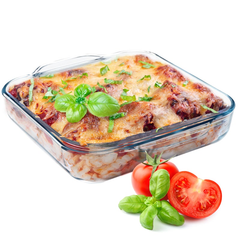 NACZYNIE ŻAROODPORNE 2,4L MAŁE DO ZAPIEKANIA PIEKARNIKA KWADRATOWE 25cm