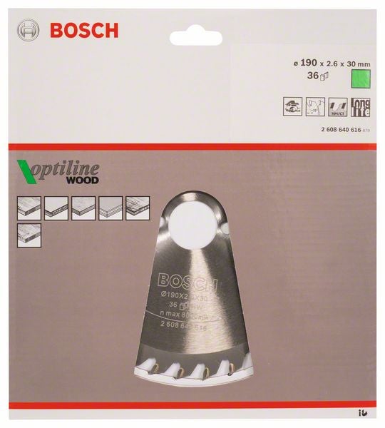 Lame de scie circulaire BOSCH pour bois, 190 x 30 x 2,6 mm et 36 dents - 6