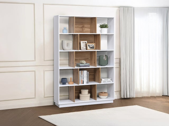 Bibliothèque pour Séjour en MDF Marron H. 180.0 x l. 120.0 x P. 30.0 cm