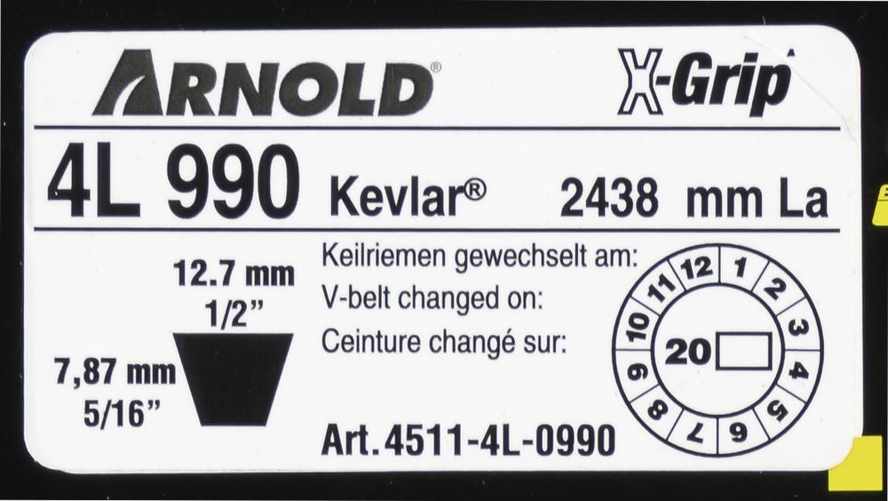 Courroie trapézoïdale X-Grip V de type 4L990 - 2