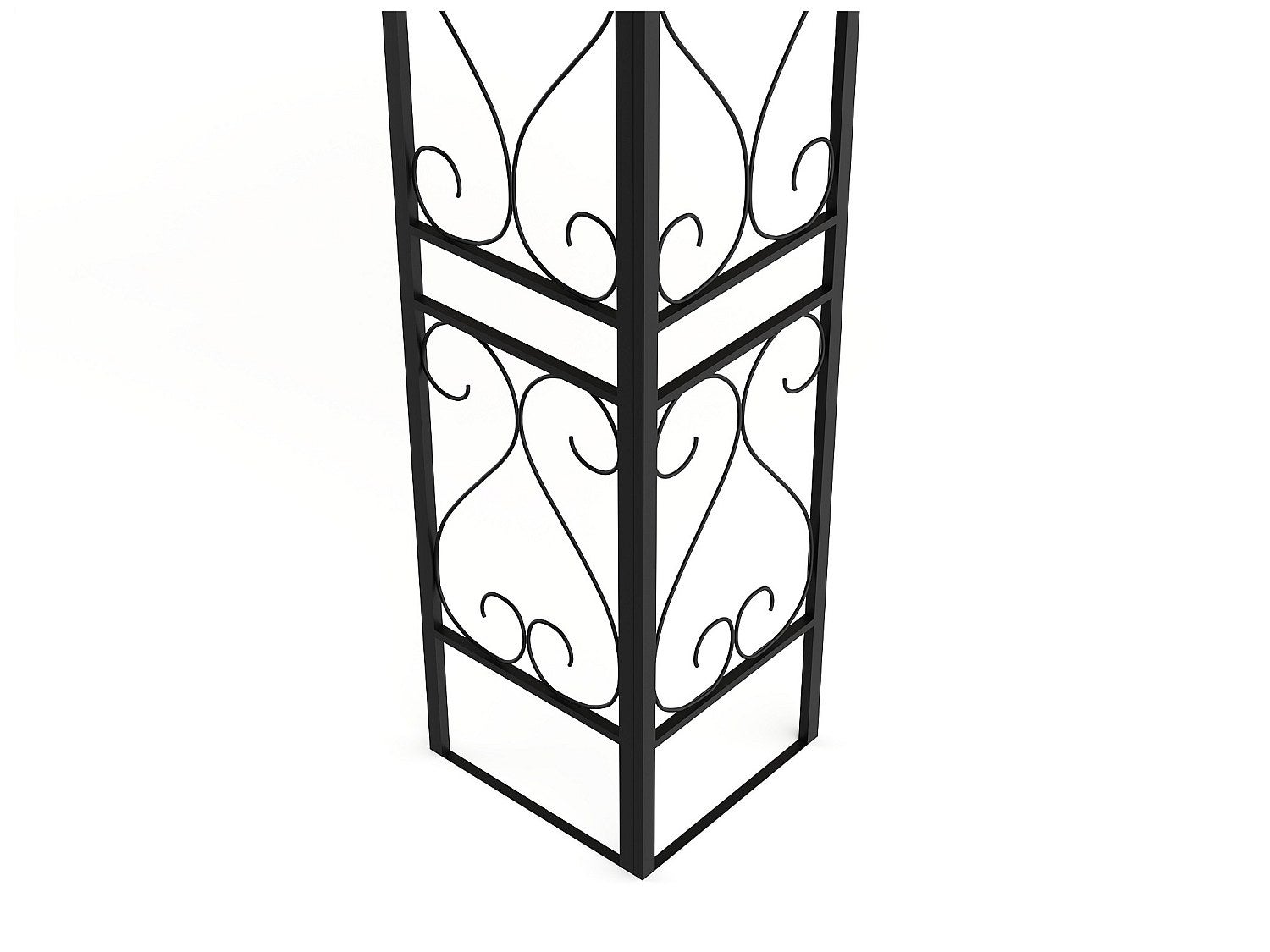 Tonnelle de jardin en métal façon fer forgé - 9 m² - Noir - FIDALA - 4