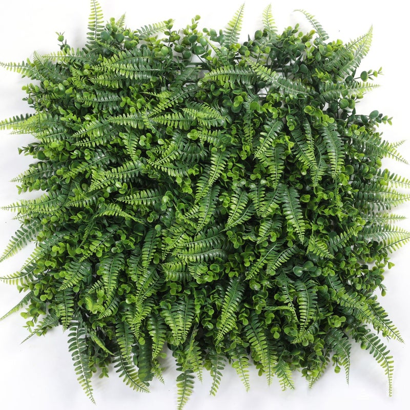 Sztuczny żywopłot 50 cm x 50 cm, ochrona i prywatność dla ogrodu, tło ścienne z syntetycznej trawy, ochrona UV (1 sztuka)