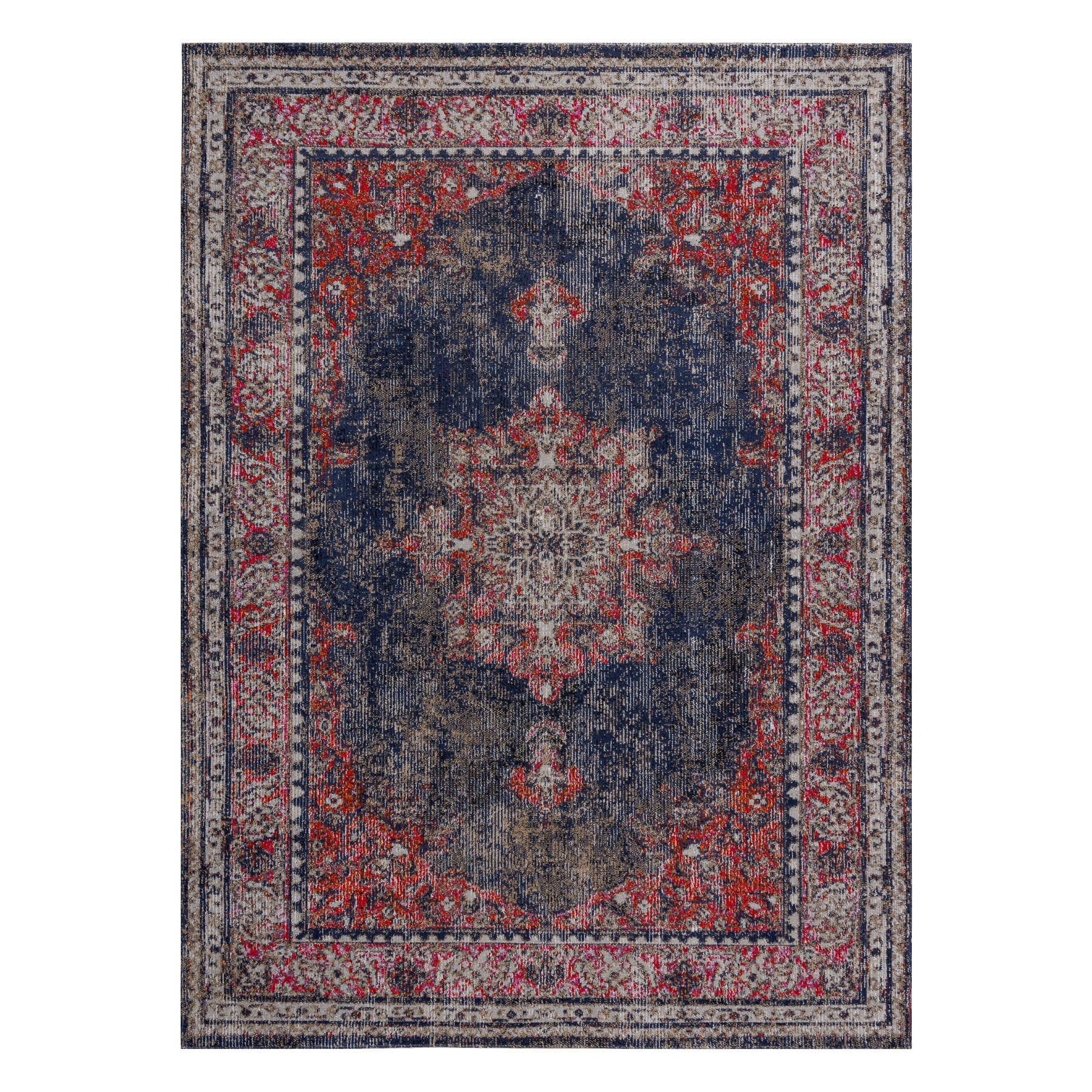 Dywan nowoczesny MUNDO E0551 ornament, ramka vintage outdoor czerwony / czarny 80x250 cm - 2