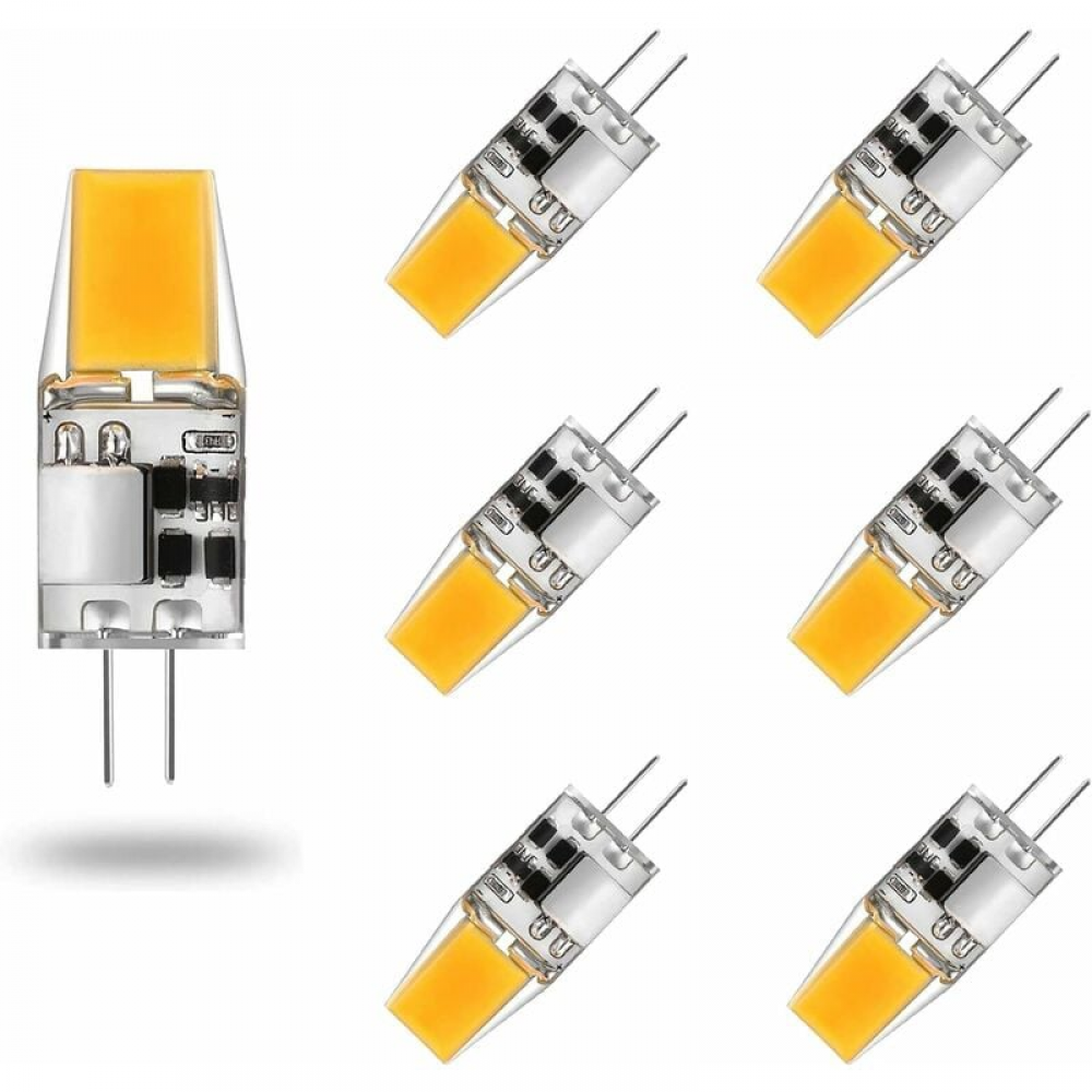 Żarówka G4 LED AC/DC 12V 5W Lampy LED G4 Biała Ciepła 3000K Odpowiednik Oświetlenia Halogenowego 50W Kąt Wiązki 360° Bez Migotania, Zestaw 6