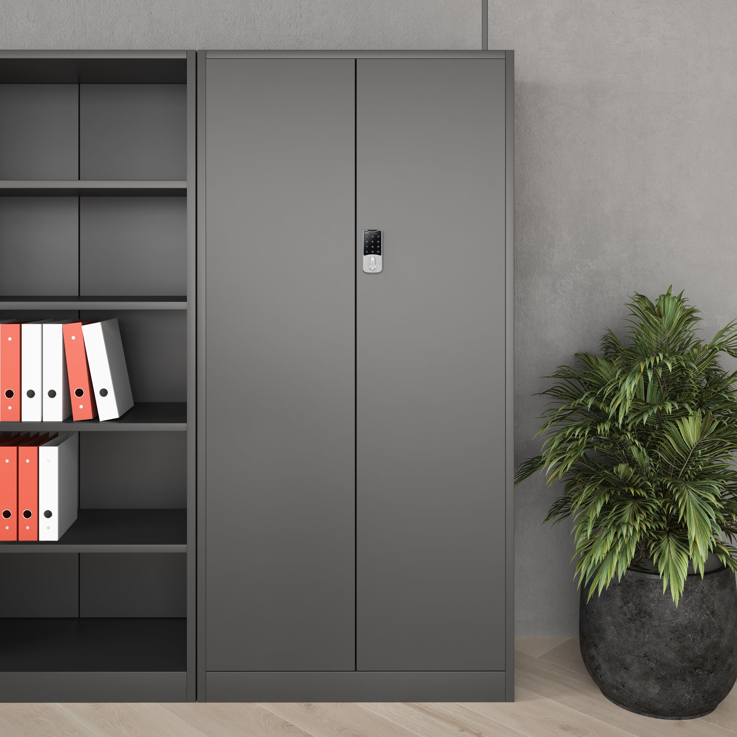 Armoire de Bureau de Rangement Métallique avec Serrure à Combinaison 185 cm x 90 cm x 40 cm Anthracite - 7