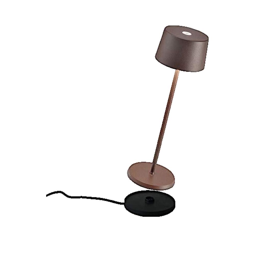 Lampa stołowa Zafferano Olivia Pro Corten ładowalna ściemnialna