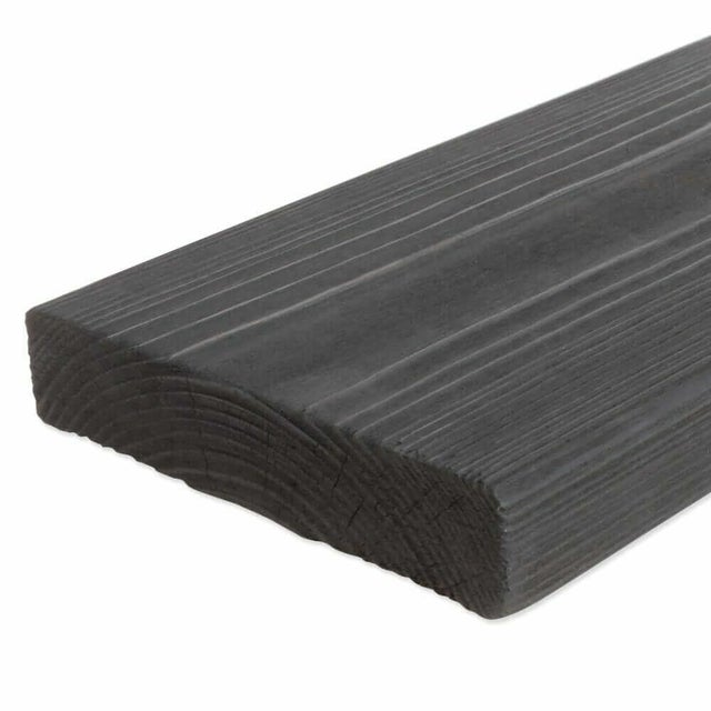 Bois extérieur en mélèze de Sibérie brûlé et carbonisé noir 28x140x2000 mm - 10 m²
