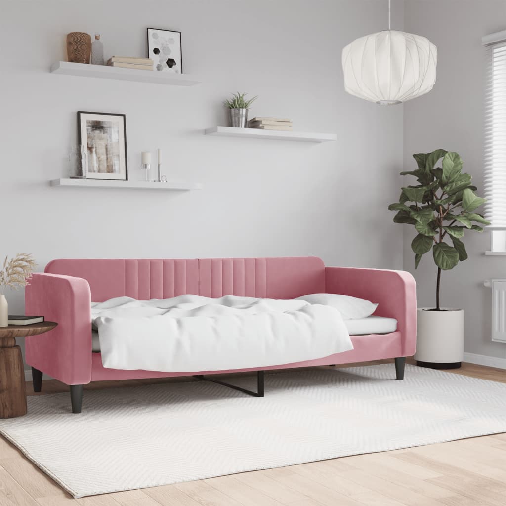 Maison exclusive - sofá cama sin colchón terciopelo rosa 80x200 cm