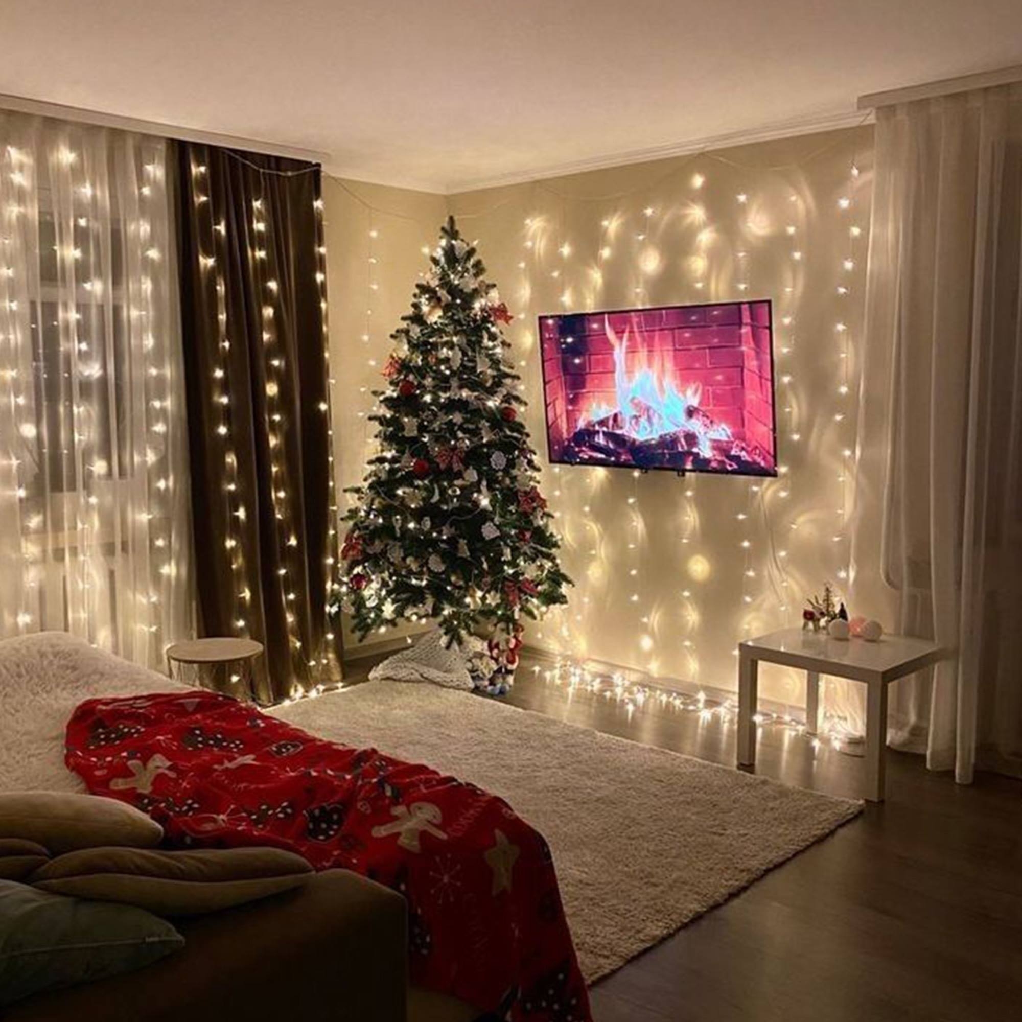 WellHome Guirnalda Clúster de 800 Luces LED Blancas extra cálidas con 8 funciones y temporizador - 12 metros - 4