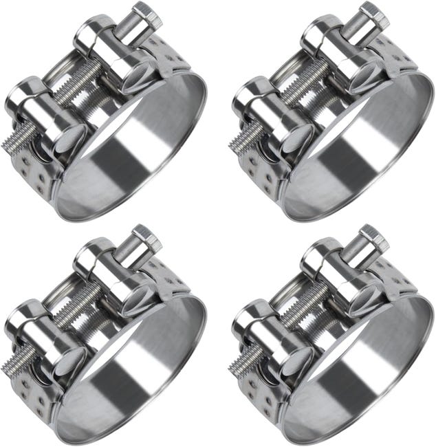 Set Di 2 Fascette Stringitubo A T In Acciaio Inossidabile Per Tubi Da 32 Mm Bulloni E Dadi Inclusi 98289150 Set Di 2 Fascette Stringitubo A T In Acciaio Inossidabile Per Tubi Da 32 Mm Bulloni E Dadi Inclusi 98289150