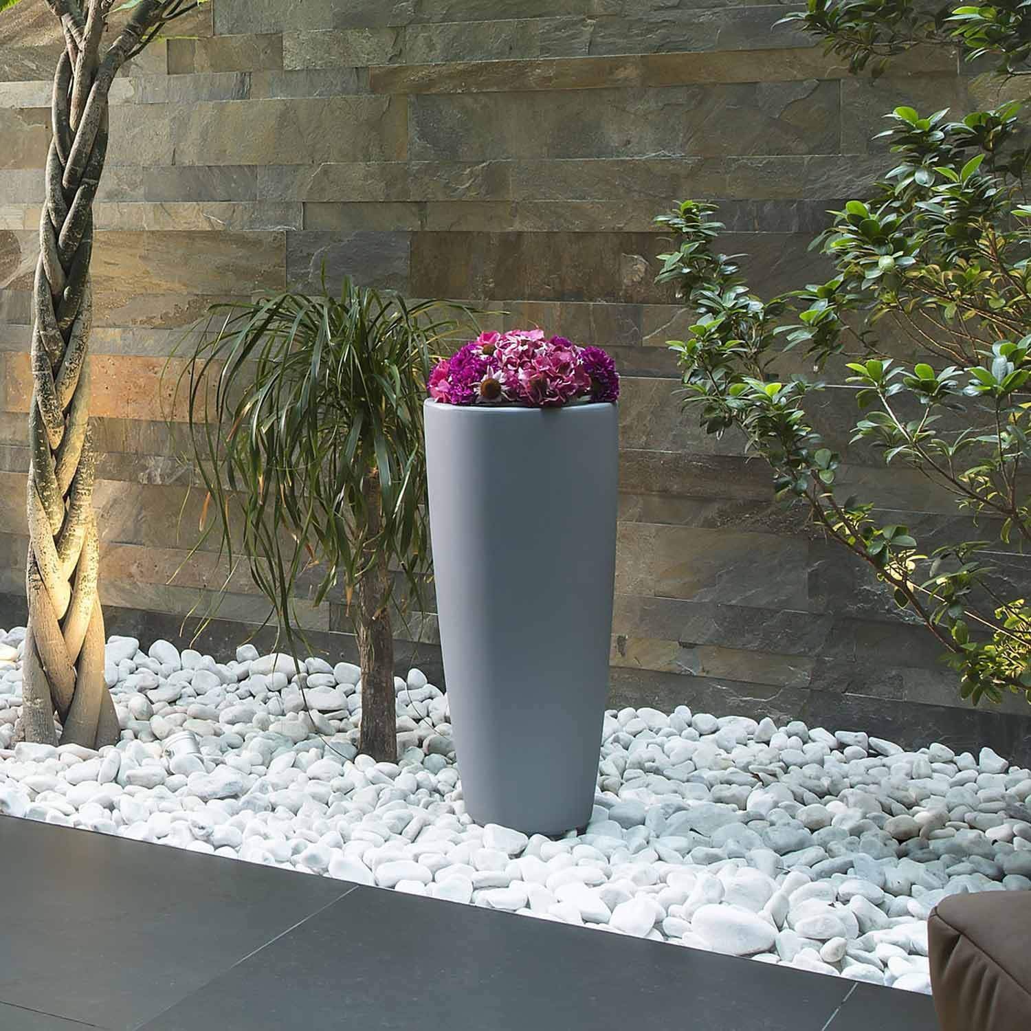 Pot de Fleurs Agave en Résine Rond Marron H70 Ø 33Cm - 4