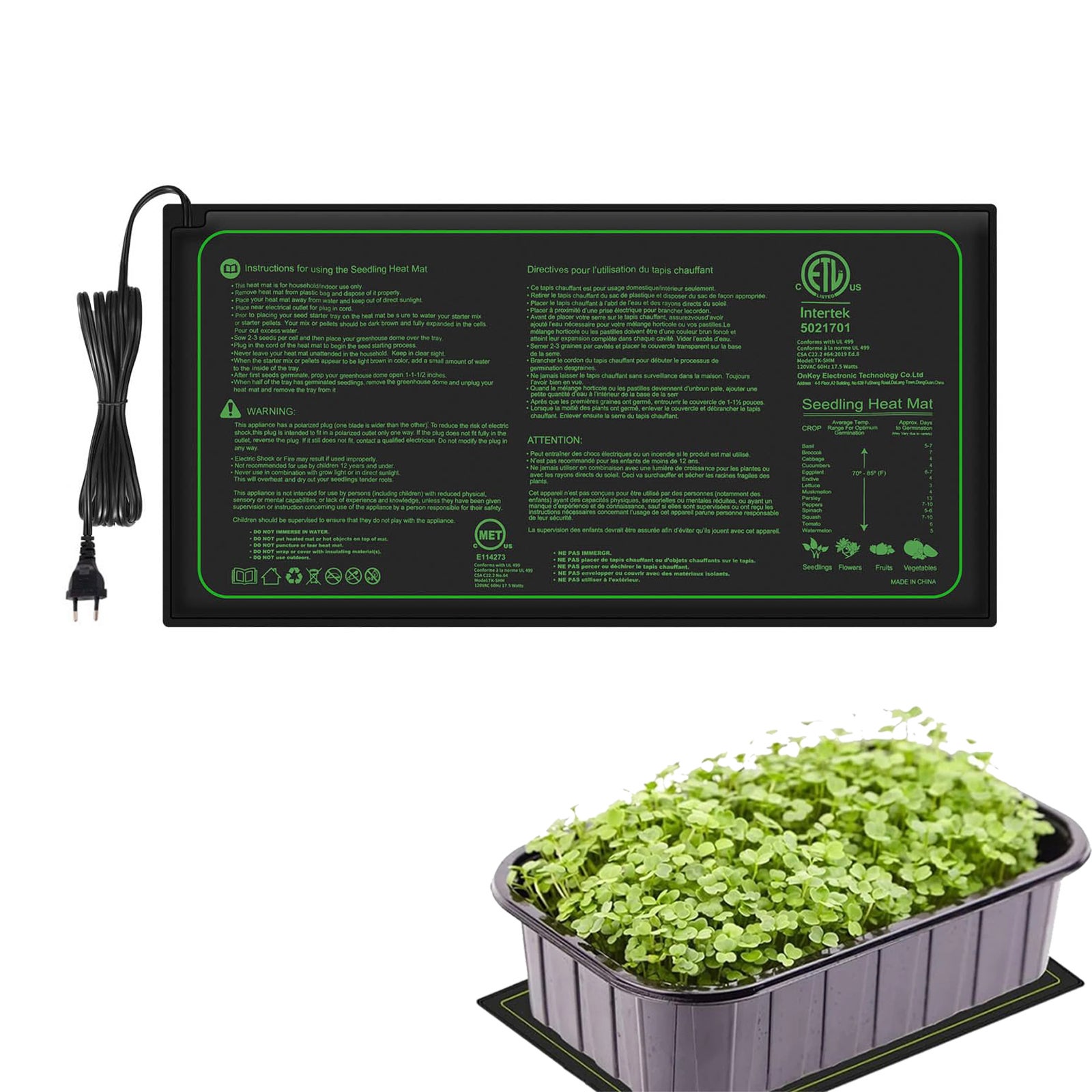 Tapis Chauffant Pour Semis, Coussin Chauffant Professionnel à Température Constante Pour Croissance De Semis Impermeable Et Doux 2 Pieces Pour Serre Prise Ue 220 A 240v 90116815 Tapis Chauffant Pour Semis, Coussin Chauffant Professionnel à Température Constante Pour Croissance De Semis Impermeable Et Doux 2 Pieces Pour Serre Prise Ue 220 A 240v 90116815
