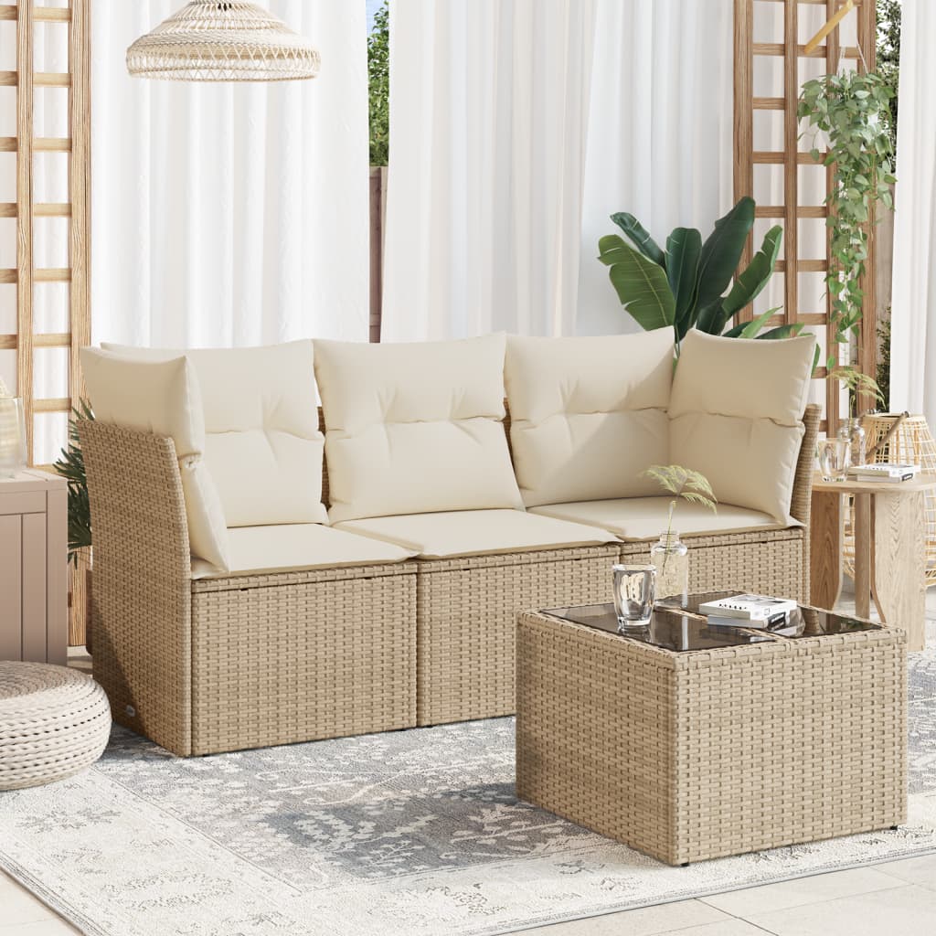 Set Divani da Giardino 7 pz con Cuscini Nero in Polyrattan 3227044