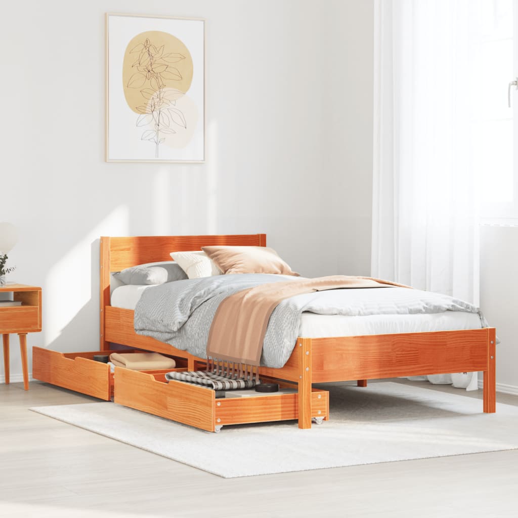 Letto Singolo Extra Lungo 100x210 Cm VidaXL - Giroletto In Legno Massello Di Pino, Senza Materasso