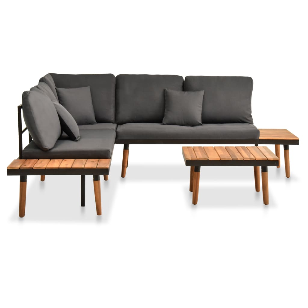 Salon bas de jardin en Bois Gris 6 personnes - 2