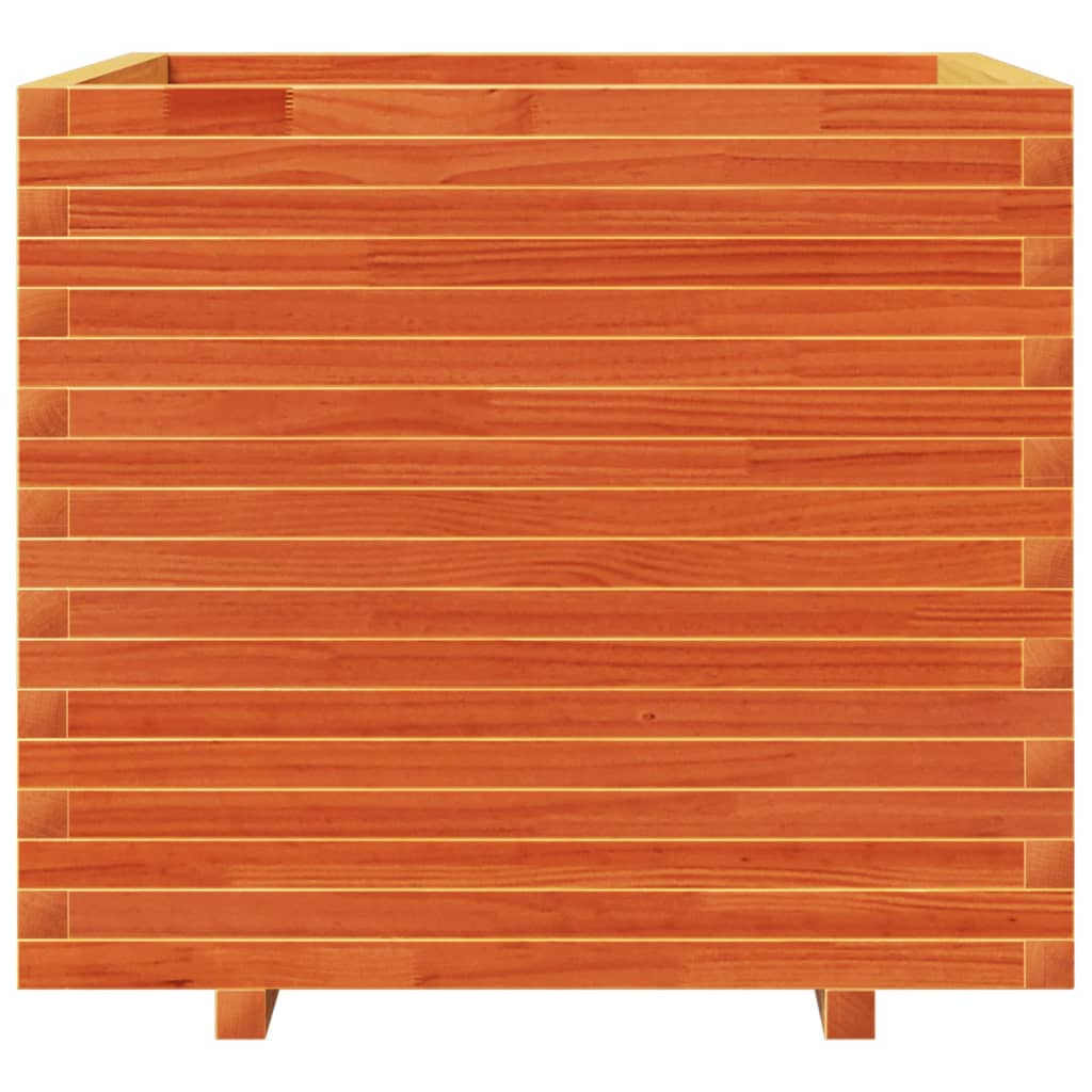Maison Exclusive - Jardinière cire marron 80x80x72 cm bois de pin massif - 5