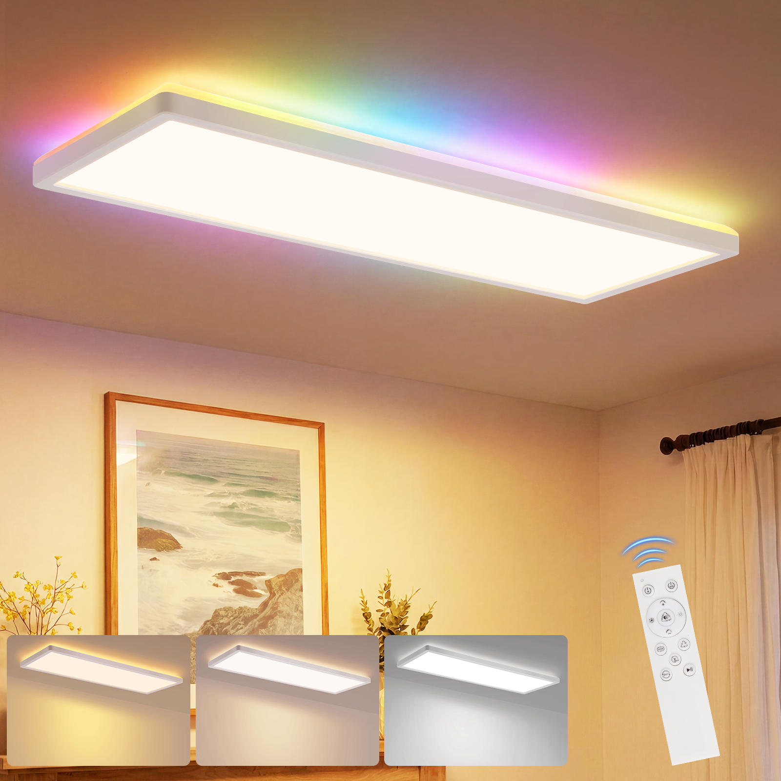 Nettlife - Panel LED 58x20 RGB z możliwością ściemniania, 22W, kolor biały, klasa C