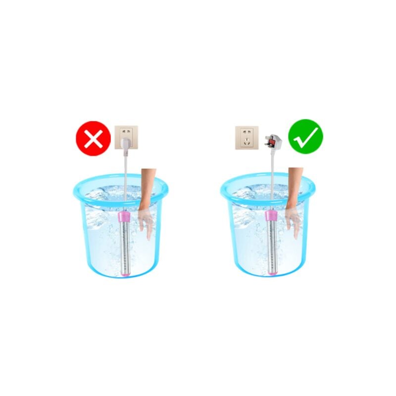 Thermoplongeur Baignoire Thermoplongeur éLectrique Thermoplongeur De Voyage,Thermoplongeur En Acier Inoxydable,Chauffe-eau électrique Thermoplongeur d - 4