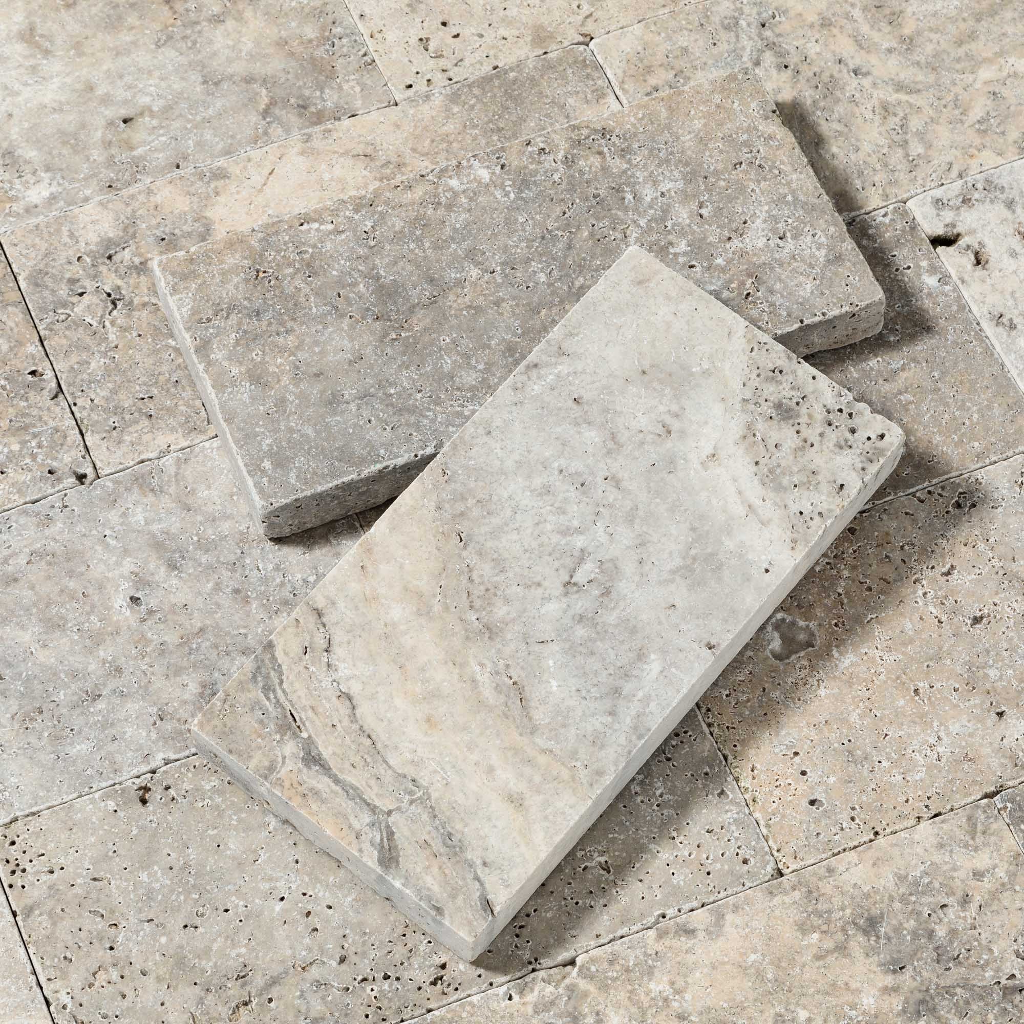 Pavé Travertin Gris Silver 30,5x15,25x3 cm (vendu au m² - 22 pavés/m²) - RO'MA NATURE - 4