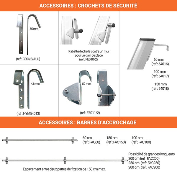 Echelle d'accès 10 marches - Hauteur d'accès 2.29m - S15/25/C - 6
