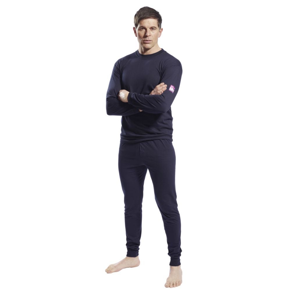 Tee shirt manches longues retardateur de flamme antistatique Portwest Marine 3XL - 3