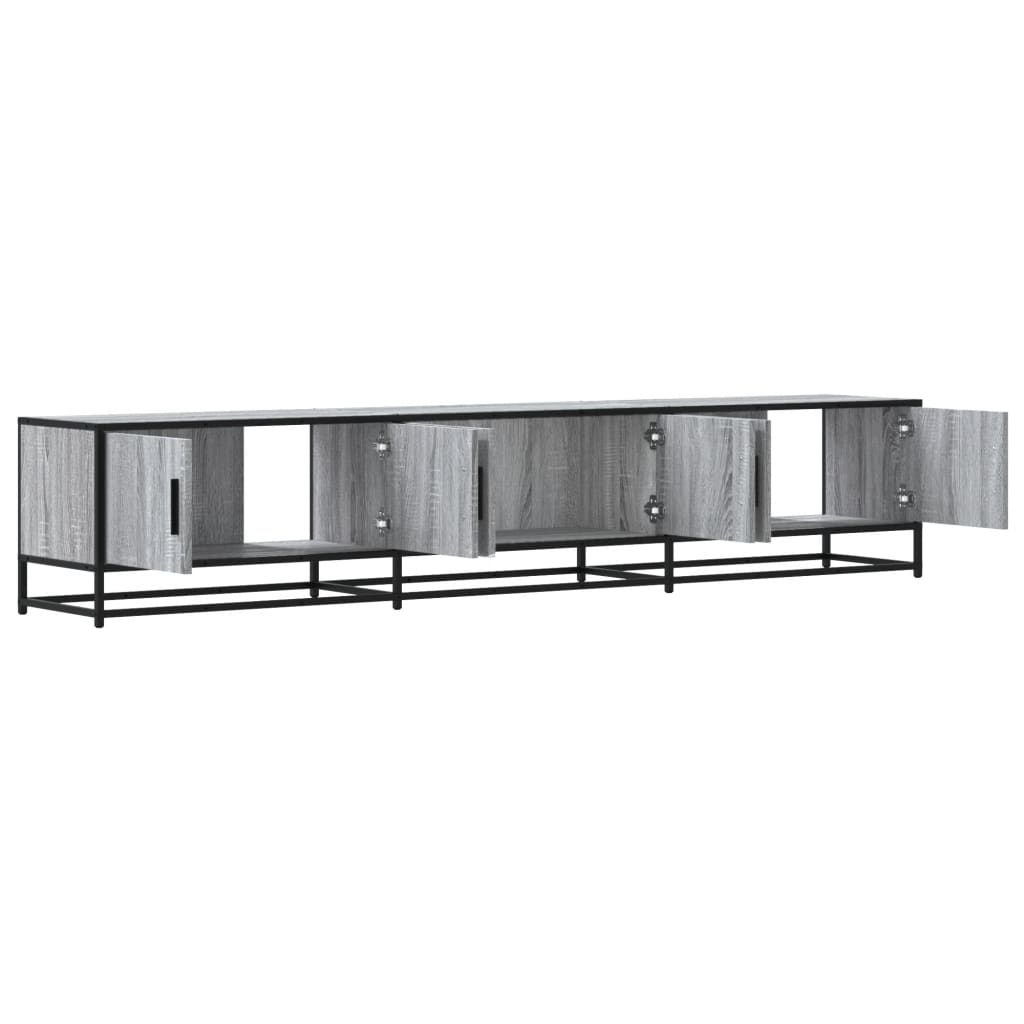 Meuble TV sonoma gris 210x35x41 cm bois d'ingénierie - 7