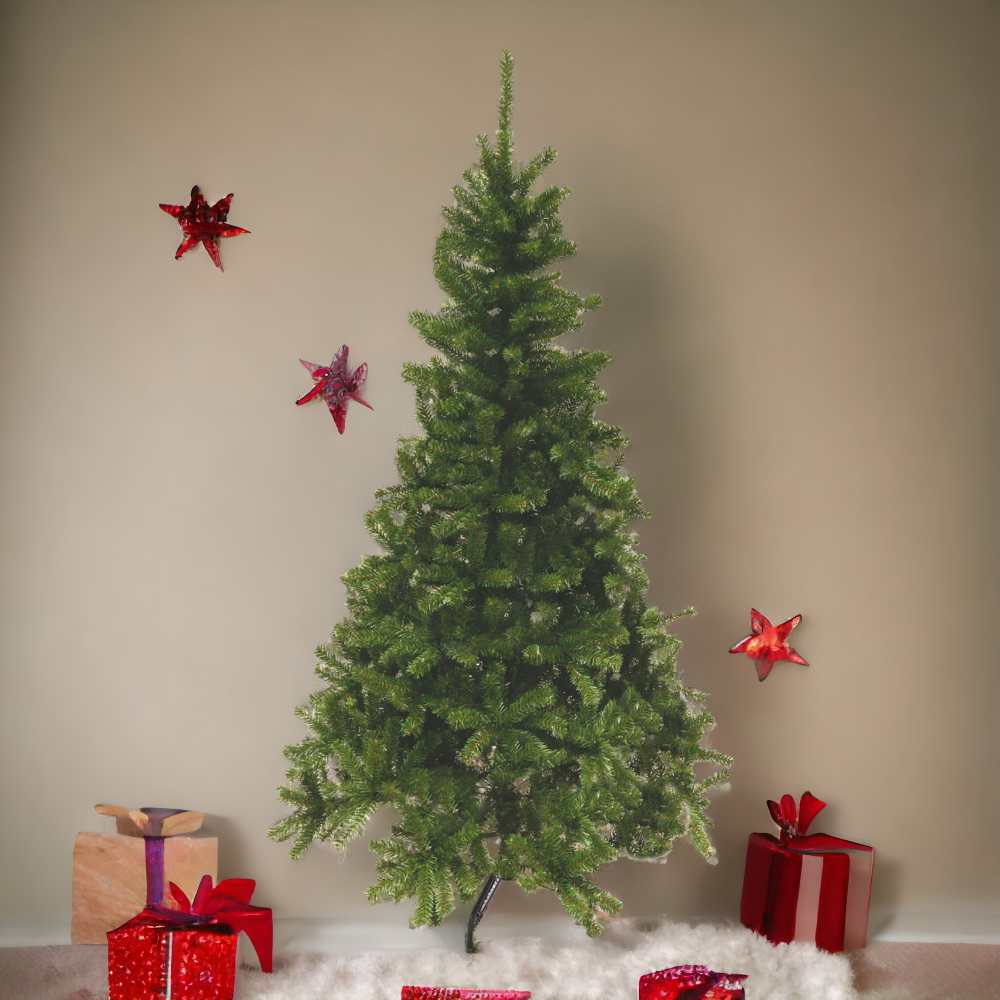Arbre de no l en pvc vert sestriere hauteur 150 cm 360 branches