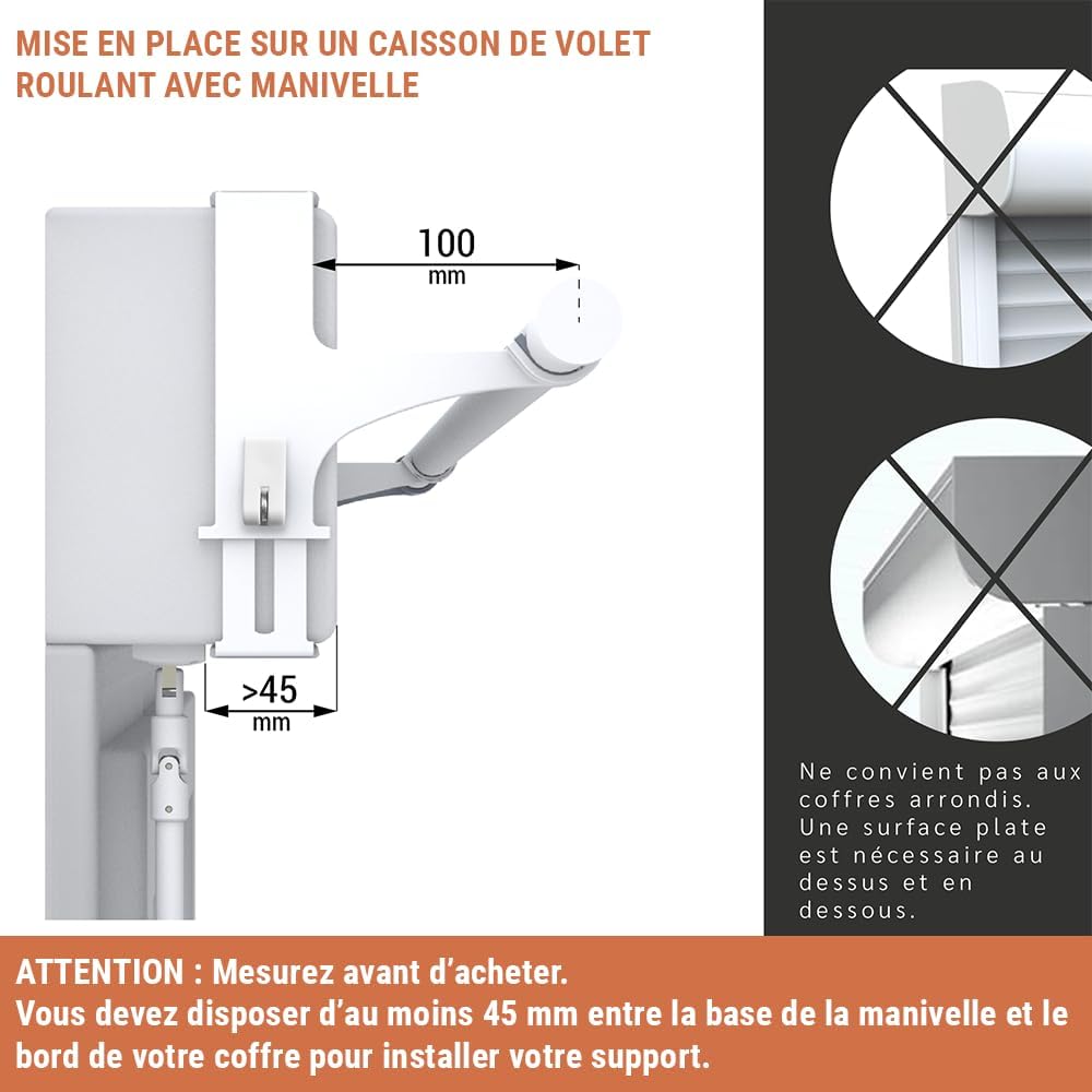 Kit de 2 supports de tringle à rideaux pour coffre de volet roulant ...